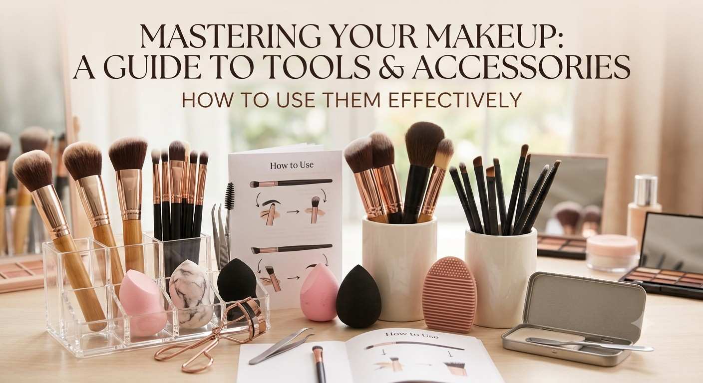 Read more about the article Types of Makeup Brushes, Makeup Tools and Makeup Accessories for Beginners