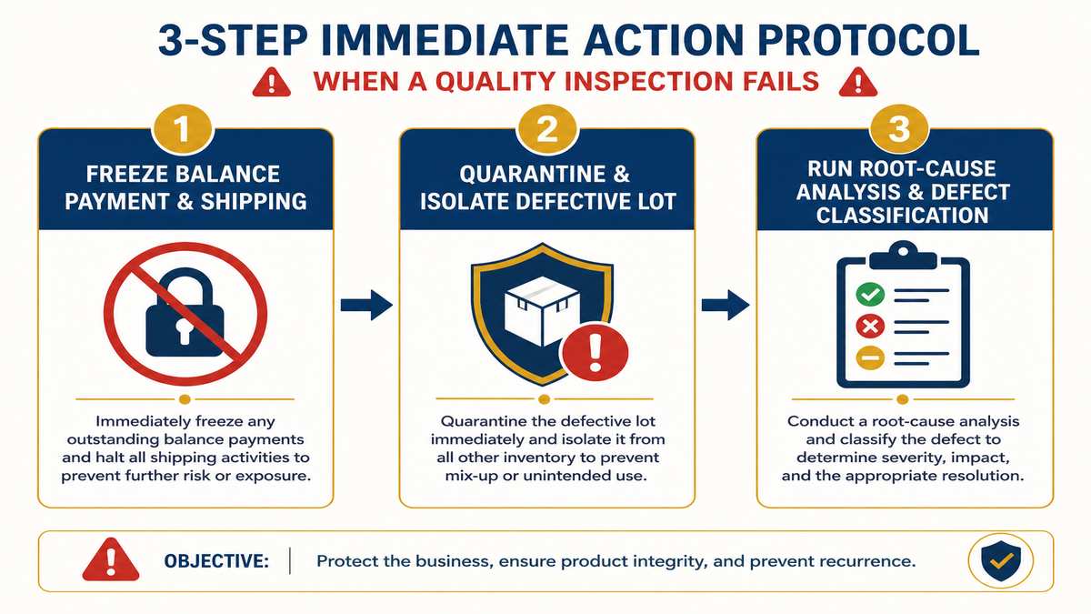 3 Step Immediate Action Protocol for Failed Quality Inspection