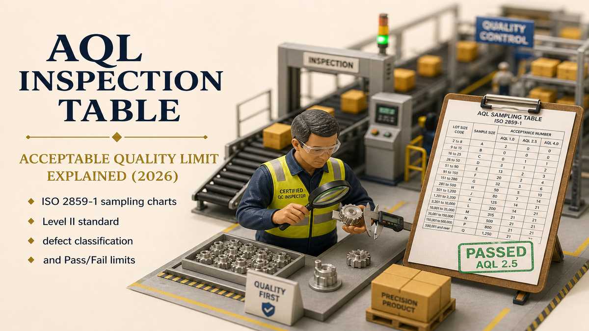AQL Inspection Table Guide Acceptable Quality Limit Explained
