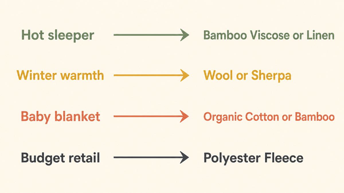 Buyer decision path from product use case to blanket material choice