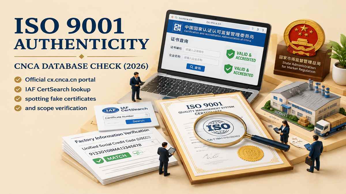 Check Factory ISO 9001 Certification Authenticity on CNCA Database Guide Cover