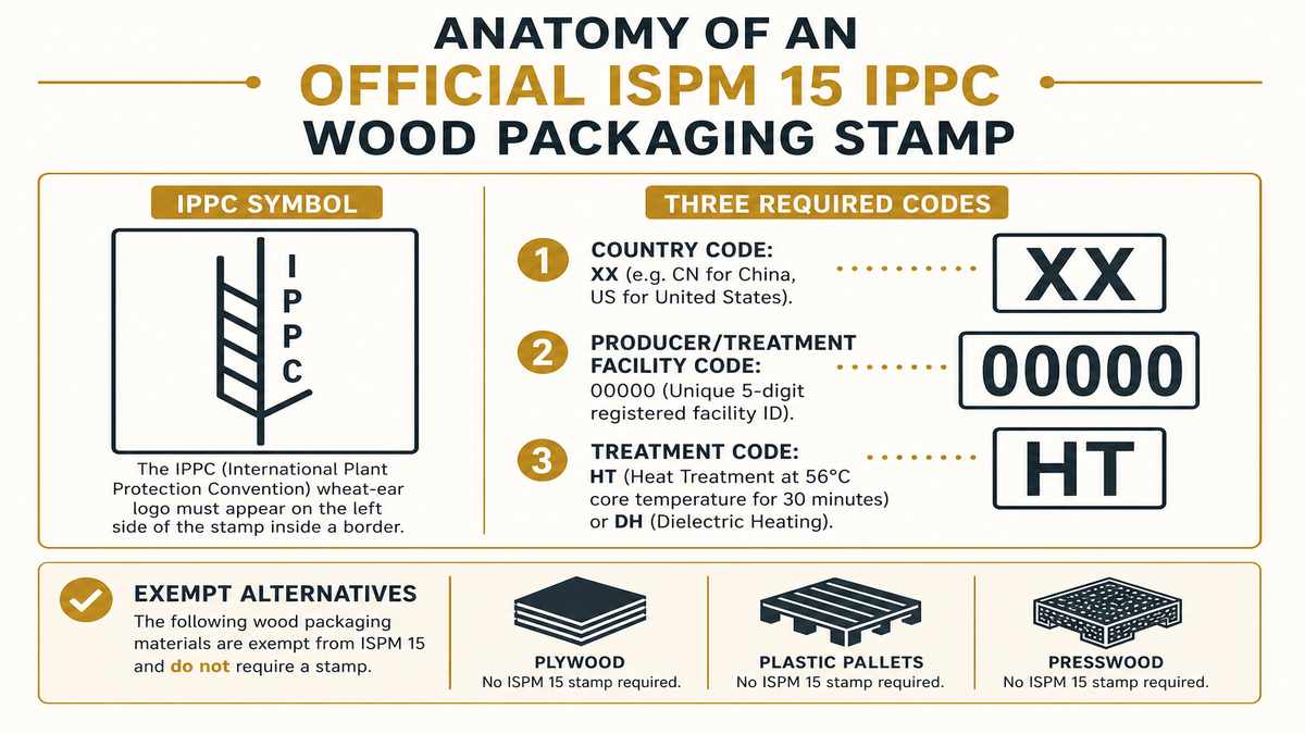 Anatomy of an Official ISPM 15 IPPC Wood Packaging Stamp Infographic