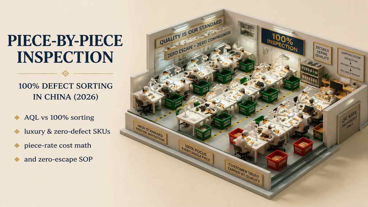 100% Piece-by-Piece Inspection and Defect Sorting in China Guide Cover