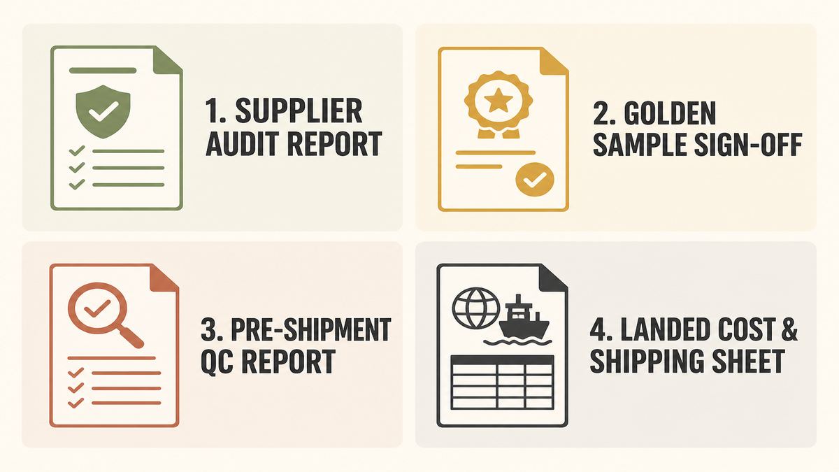 Four tangible deliverables a buyer should receive from a professional sourcing agent