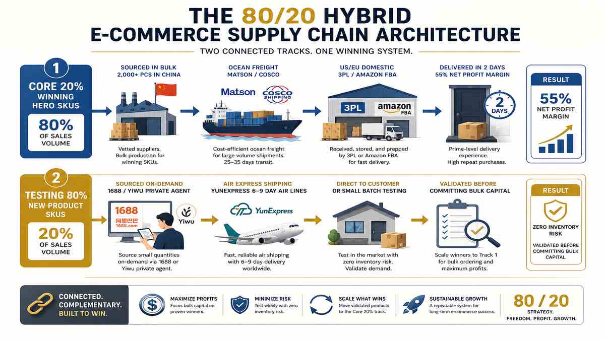 The 80 20 Hybrid Ecommerce Supply Chain Architecture Infographic
