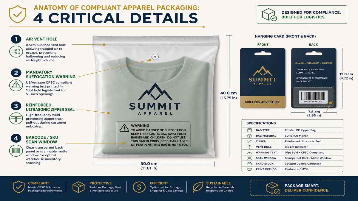 Anatomy of Accurate Apparel Packaging 4 Critical Details Infographic
