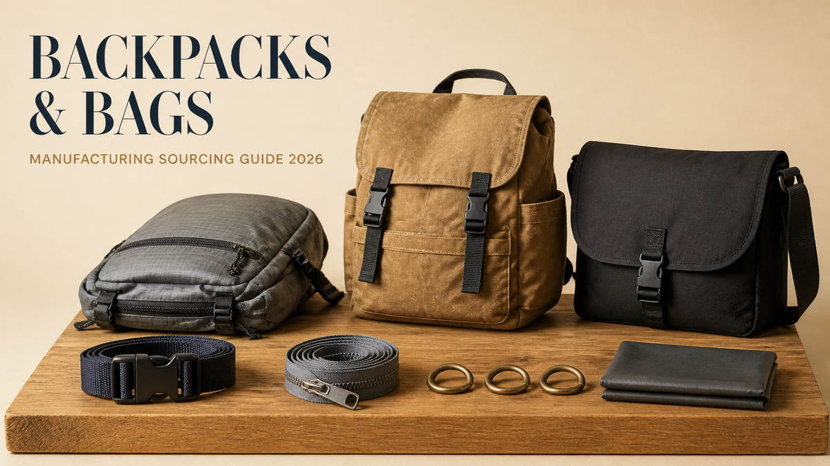 Backpack and bag manufacturing sourcing guide covering fabrics, zippers, buckles and webbing