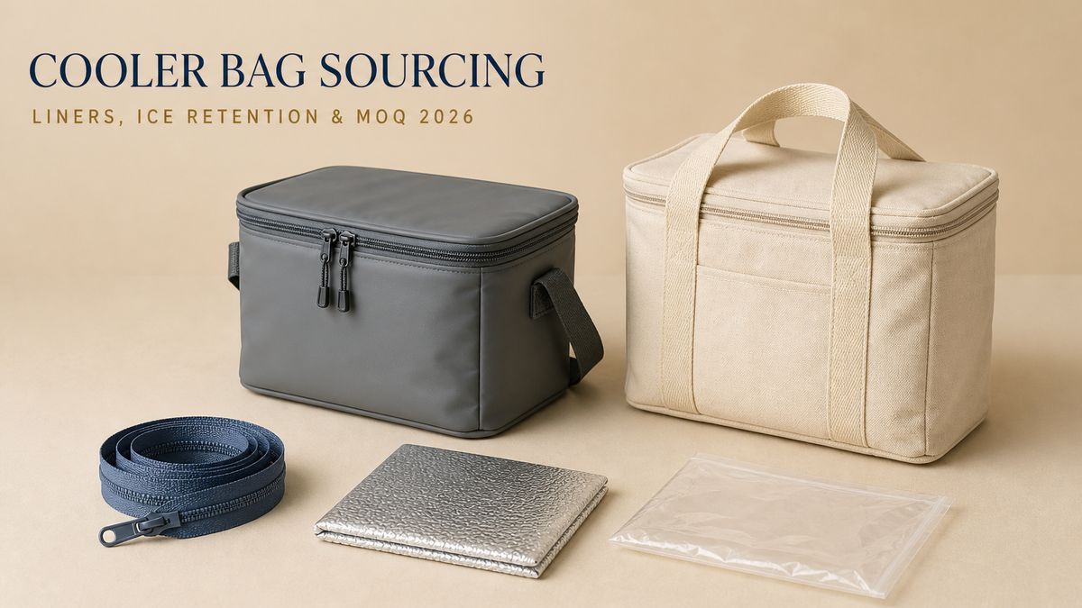 Cooler bag manufacturer sourcing guide covering shell fabric, foam insulation, welded liners and leak-proof zippers