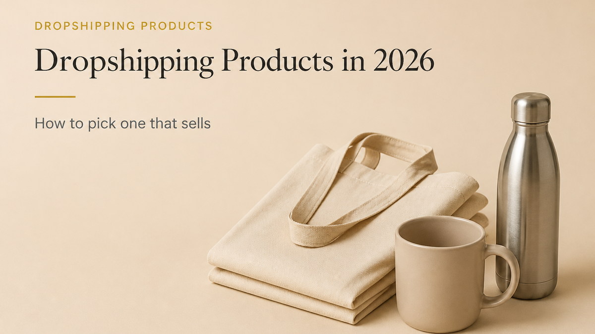 A small selection of plain unbranded products on a warm beige studio surface