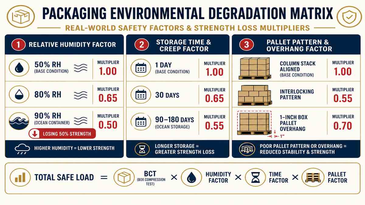 Environmental Safety Factors and Strength Loss Multipliers Infographic