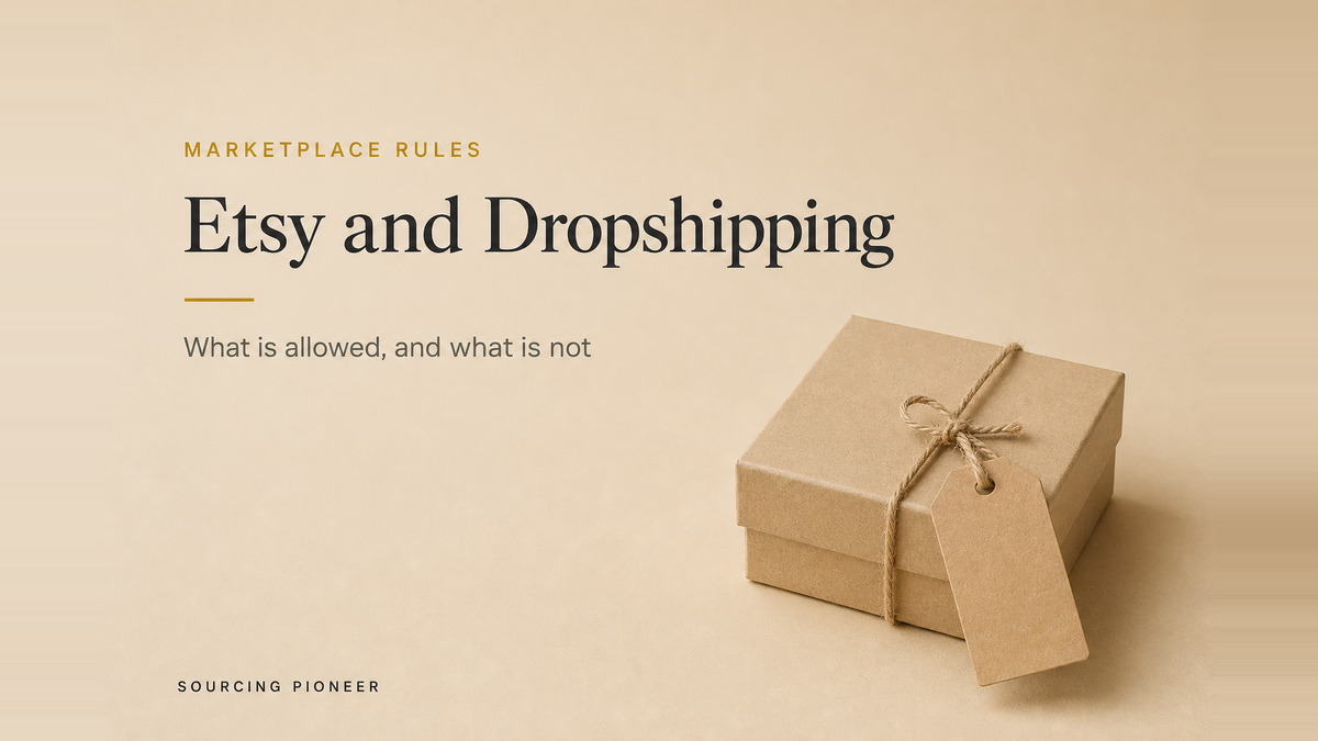 A plain unbranded kraft box with a small blank kraft tag tied to it on a warm beige studio surface