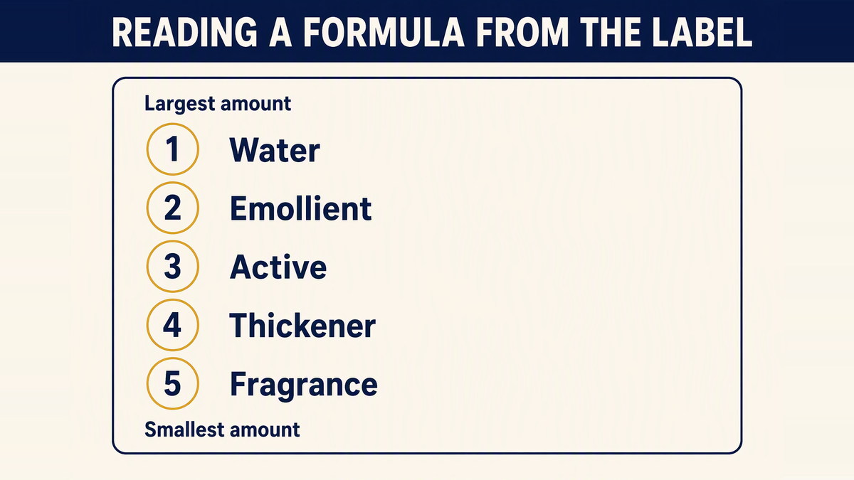 How the order of an ingredient list shows which ingredient is present in the largest amount and which in the smallest