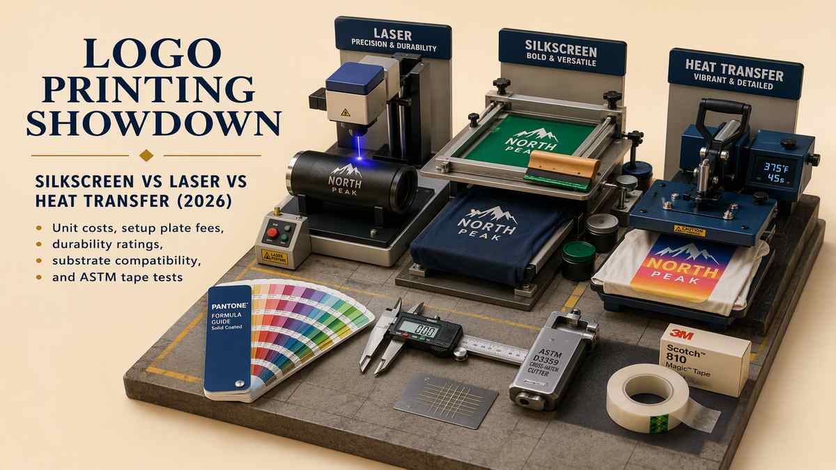 Silkscreen vs Laser Engraving vs Heat Transfer Logo Guide Cover