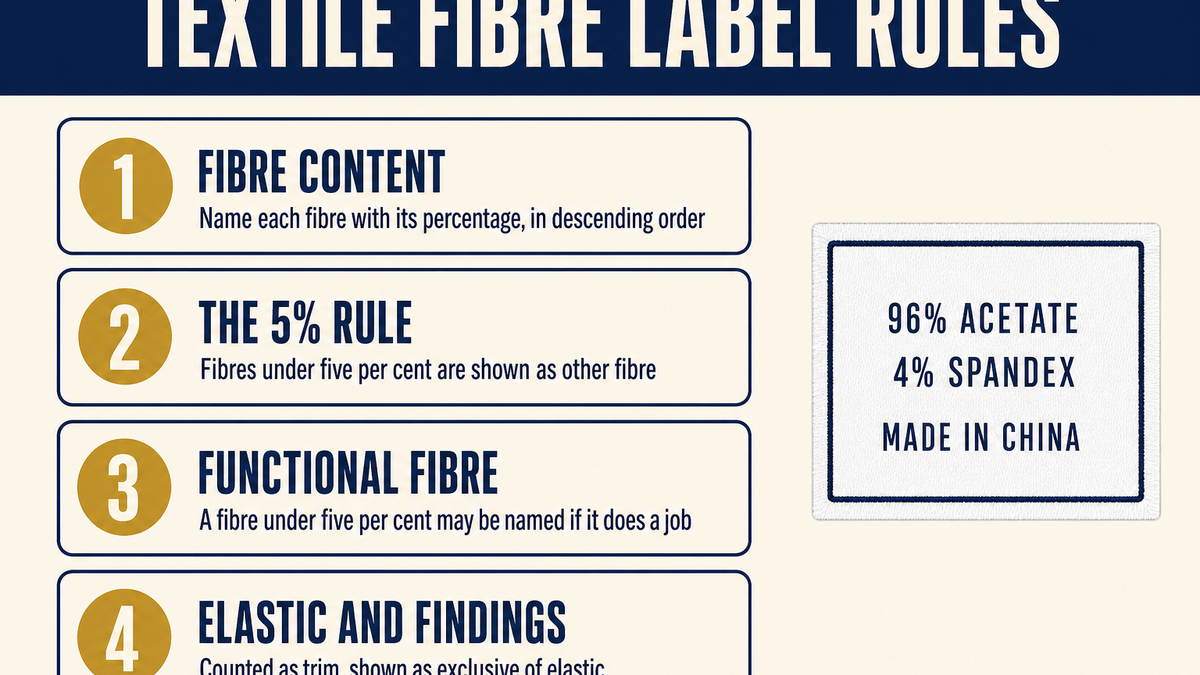 Textile fibre labelling rules for underwear: descending order, the 5 percent rule and the elastane exception